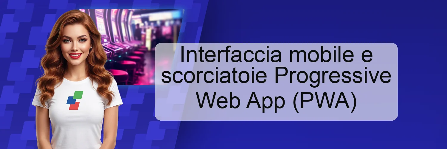 Interfaccia mobile e scorciatoie Progressive Web App (PWA) Interfaccia mobile e scorciatoie Progressive Web App (PWA)